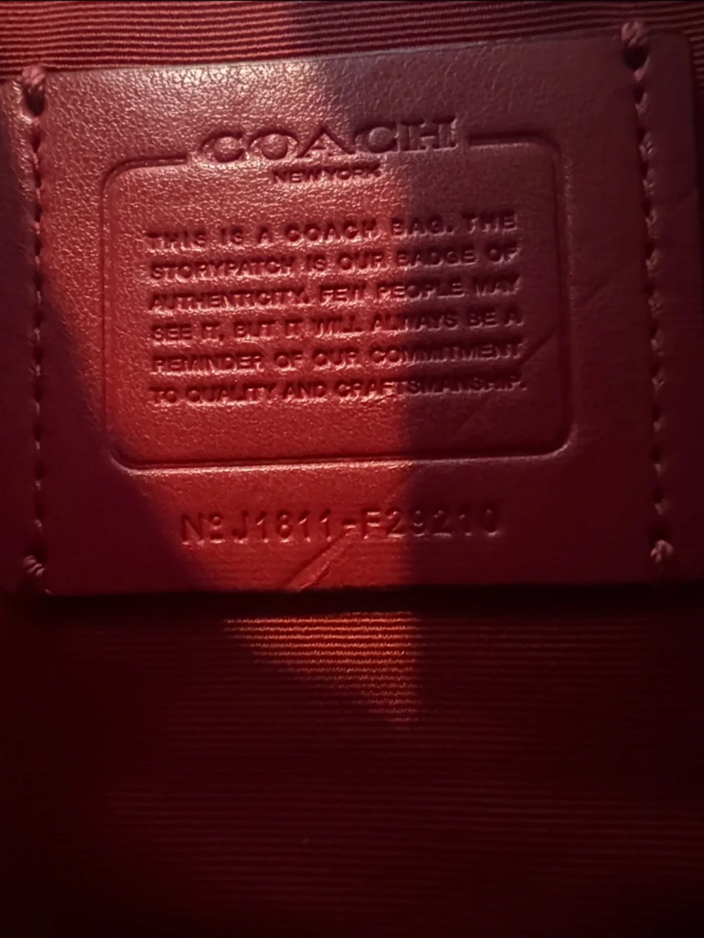 Coach Brown Signature Crossbody with Red Trim - Picture 5 of 5